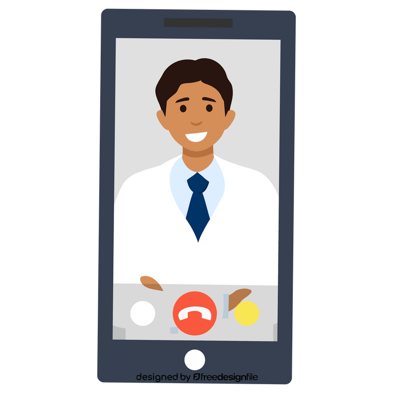 Doctor consulation on phone clipart