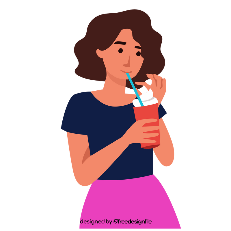 Woman drink clipart