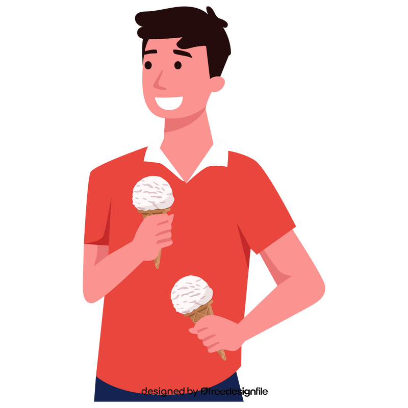 Man with ice cream clipart