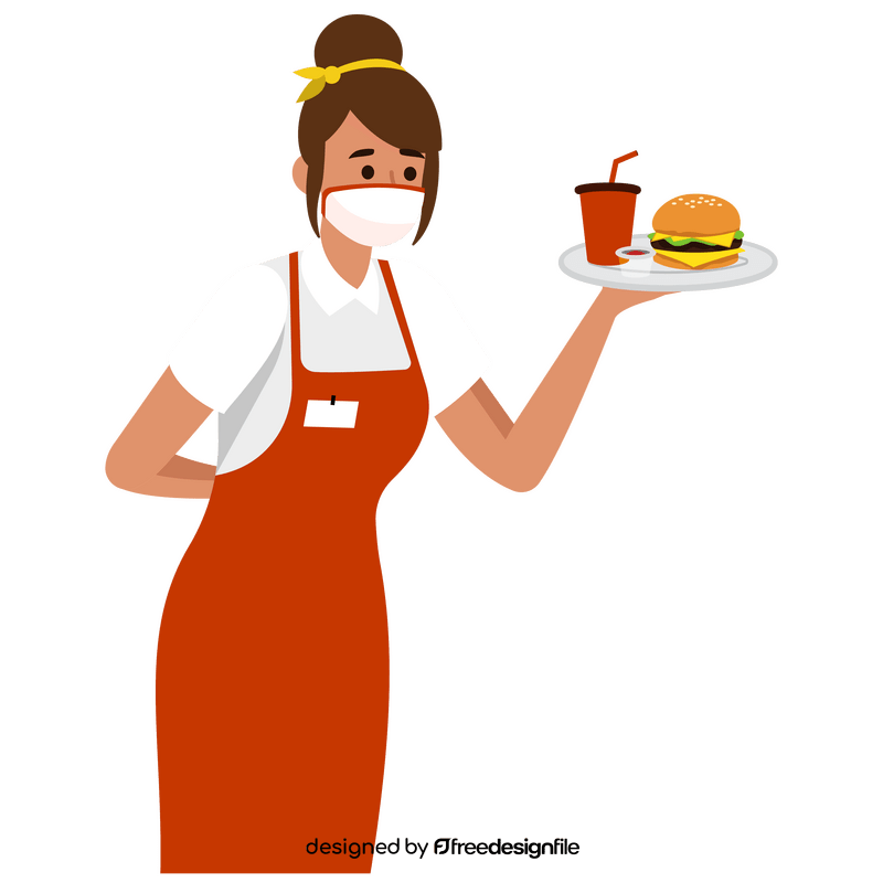 Food serving during covid19 pandemic clipart