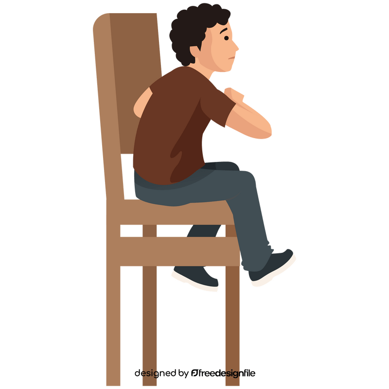 Boy sitting waiting for food clipart