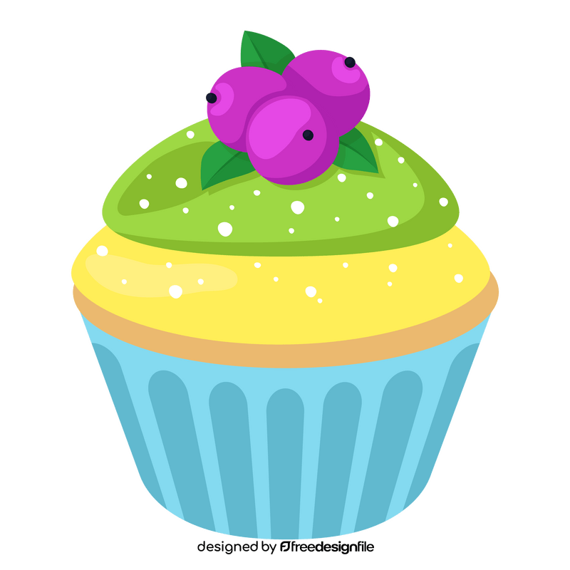 Cupcake grape clipart