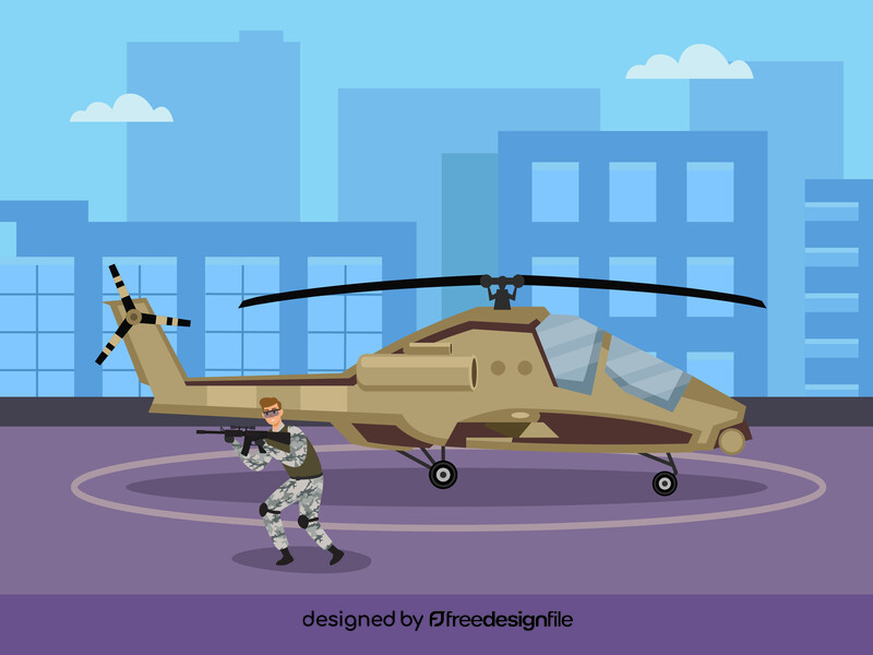 Military helicopter vector