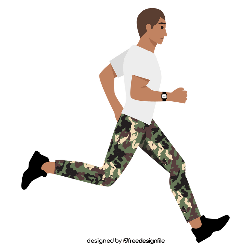 Soldier run clipart