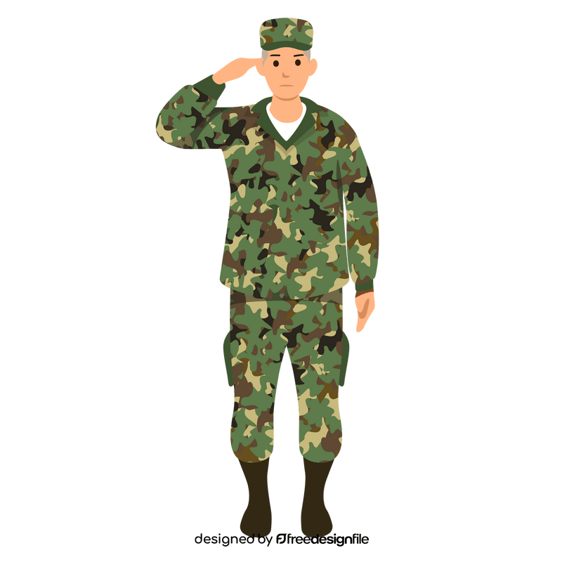 Soldier respect character clipart