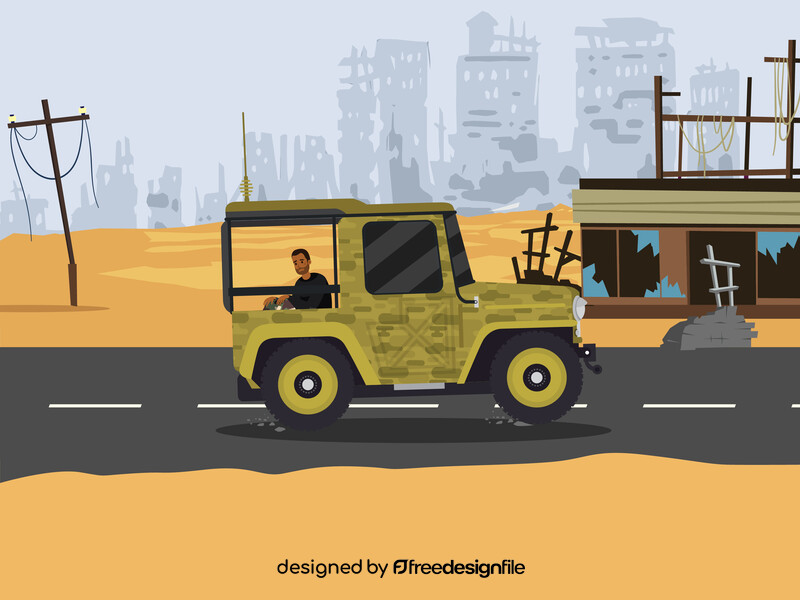 Military vehicle vector