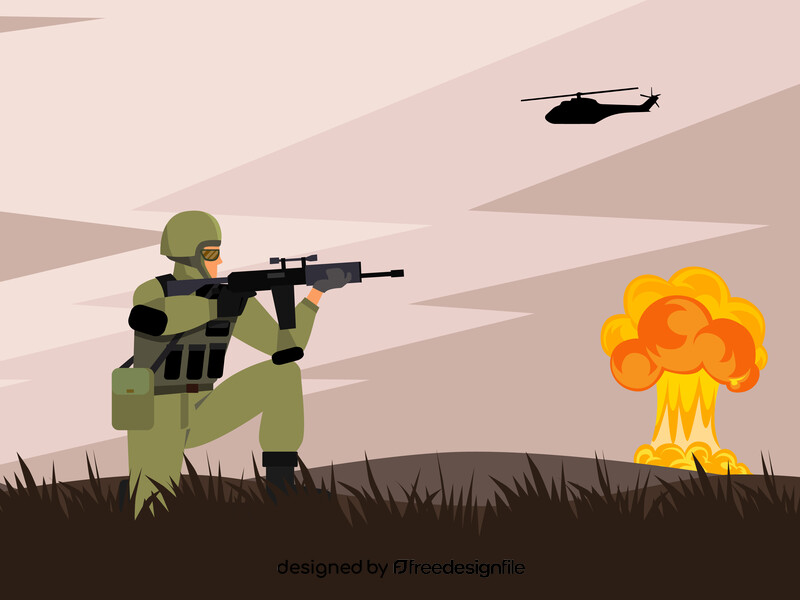 Soldier at war vector