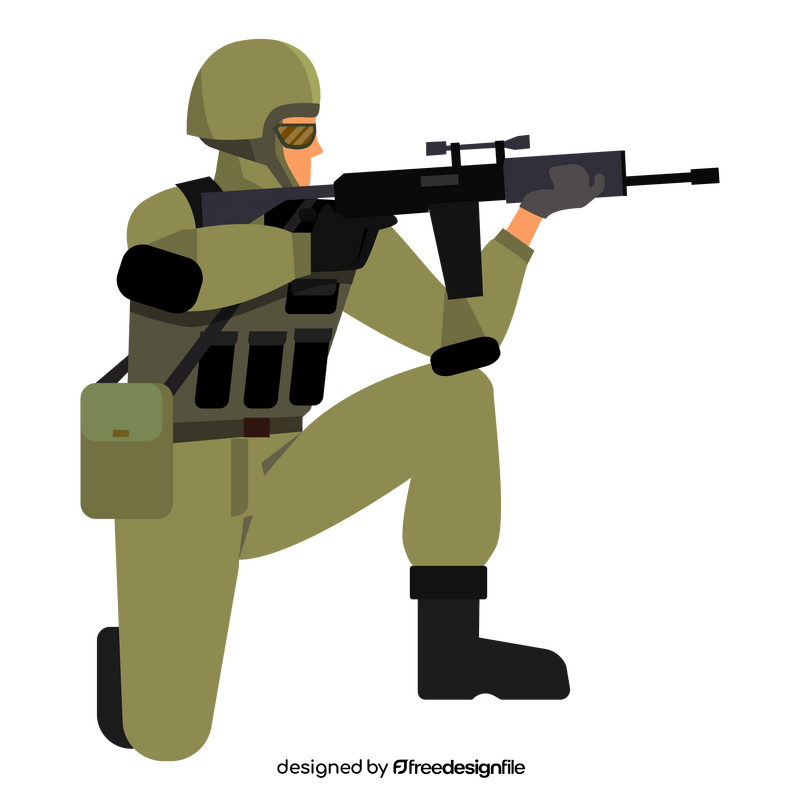 Soldier shoot clipart