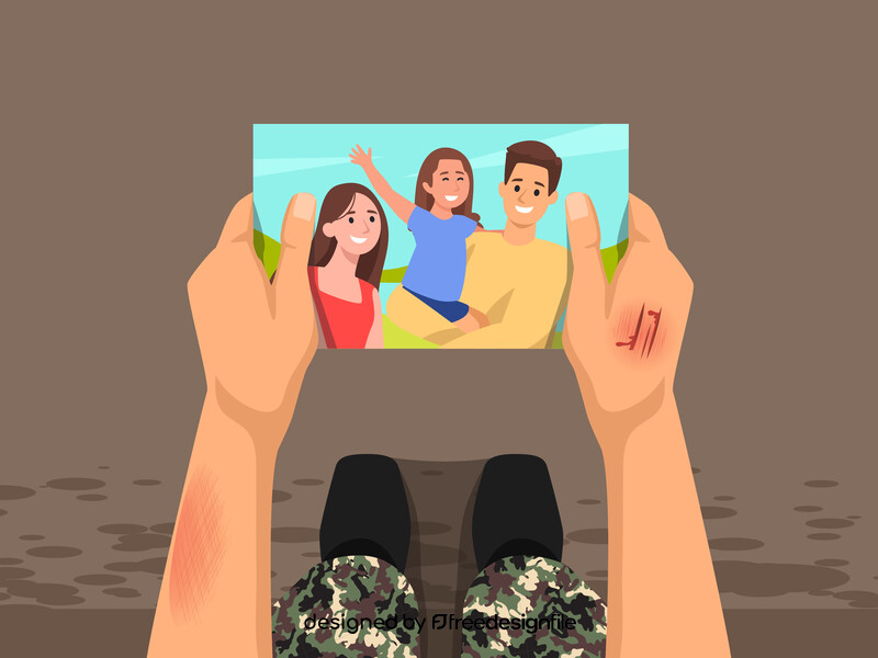 Soldier missing family vector