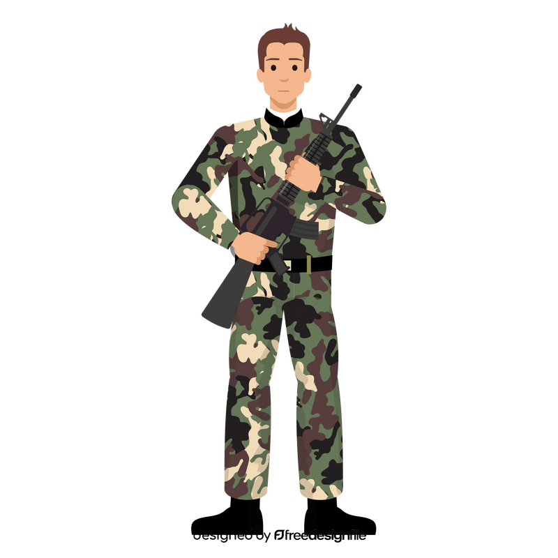 Standing soldier clipart