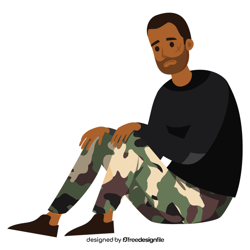 Soldier sitting clipart