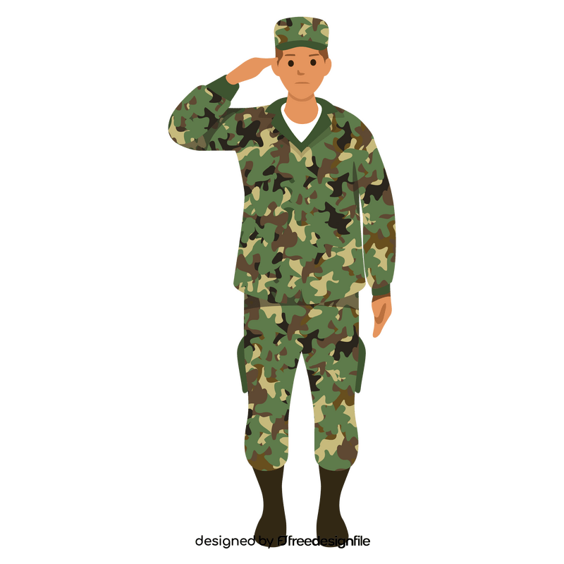 Soldier showing respect clipart