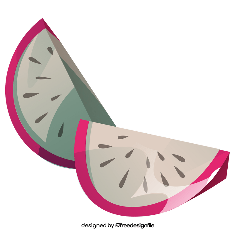 Dragon fruit slices clipart