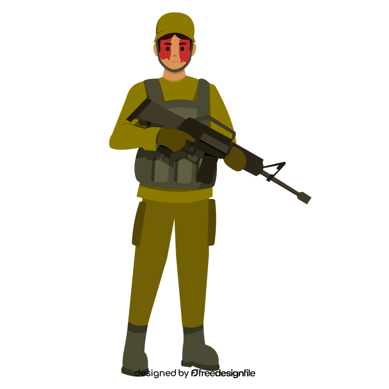 Face painted war soldier clipart