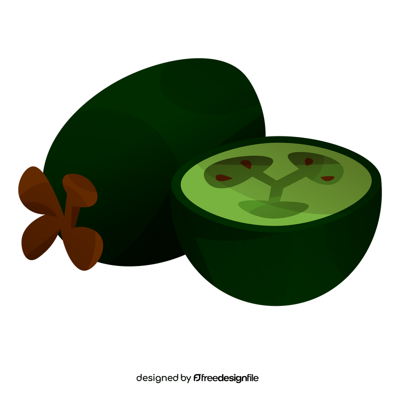 Whole and half feijoa clipart