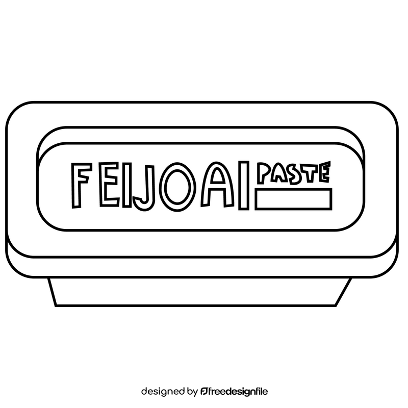 Feijoa paste black and white clipart