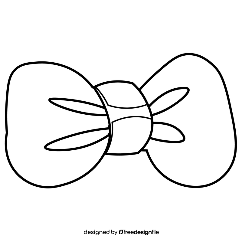 Butterfly bow tie black and white clipart