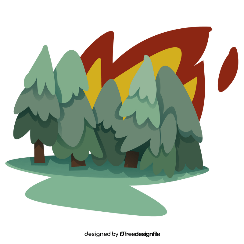 Wildfire cartoon, free burning forest clipart