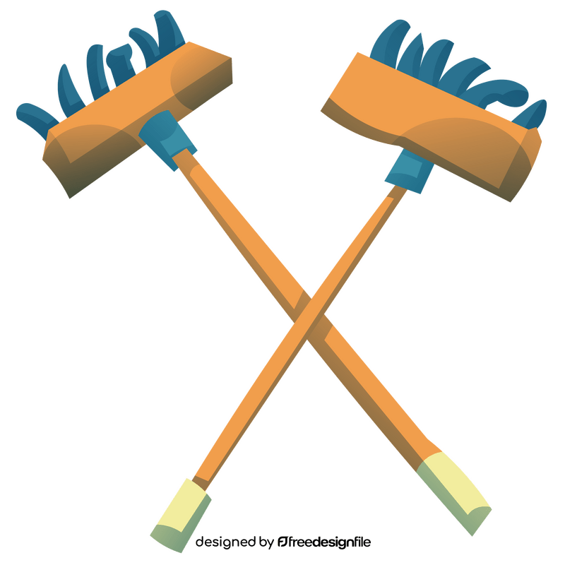 Curling brooms cartoon clipart