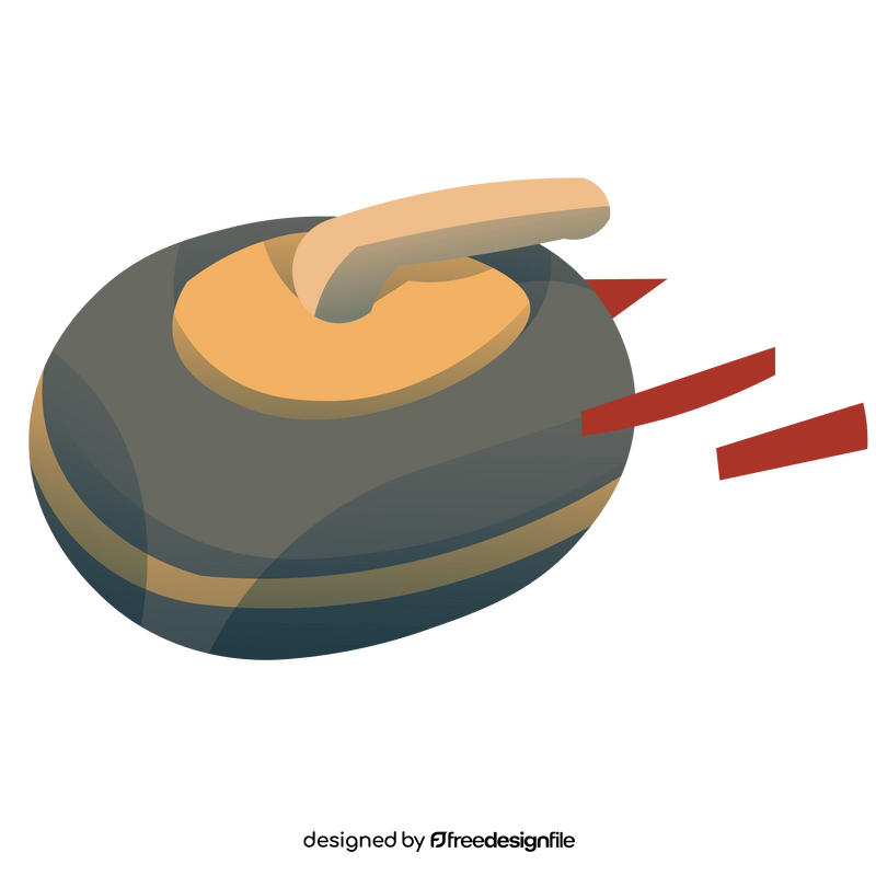 Curling stone cartoon clipart