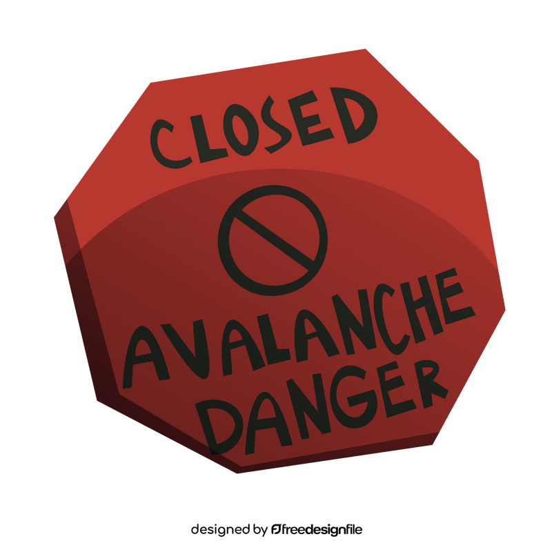 Avalanche danger sign clipart