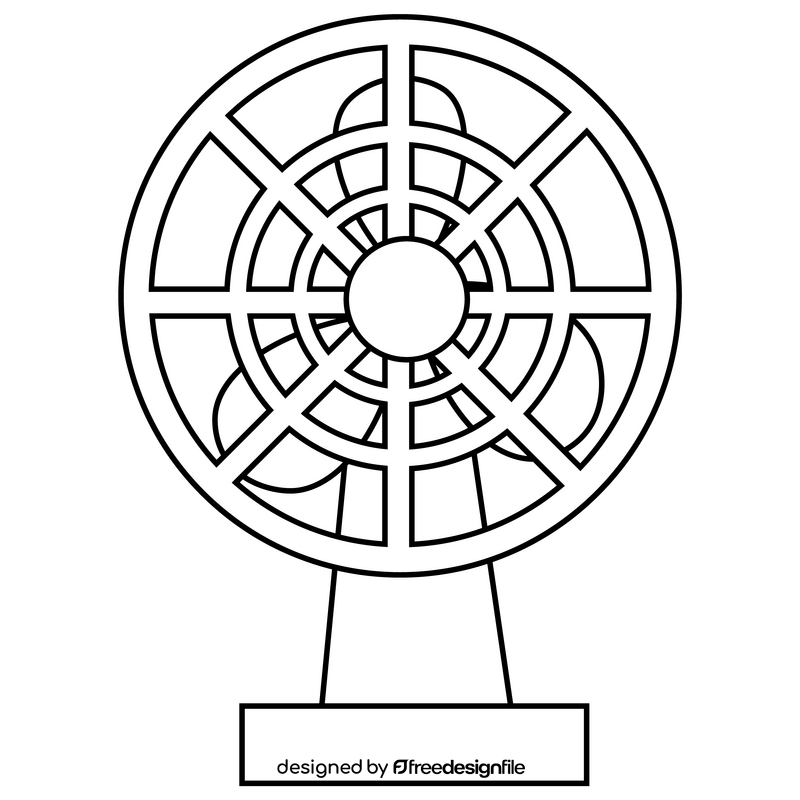 Electric fan free black and white clipart