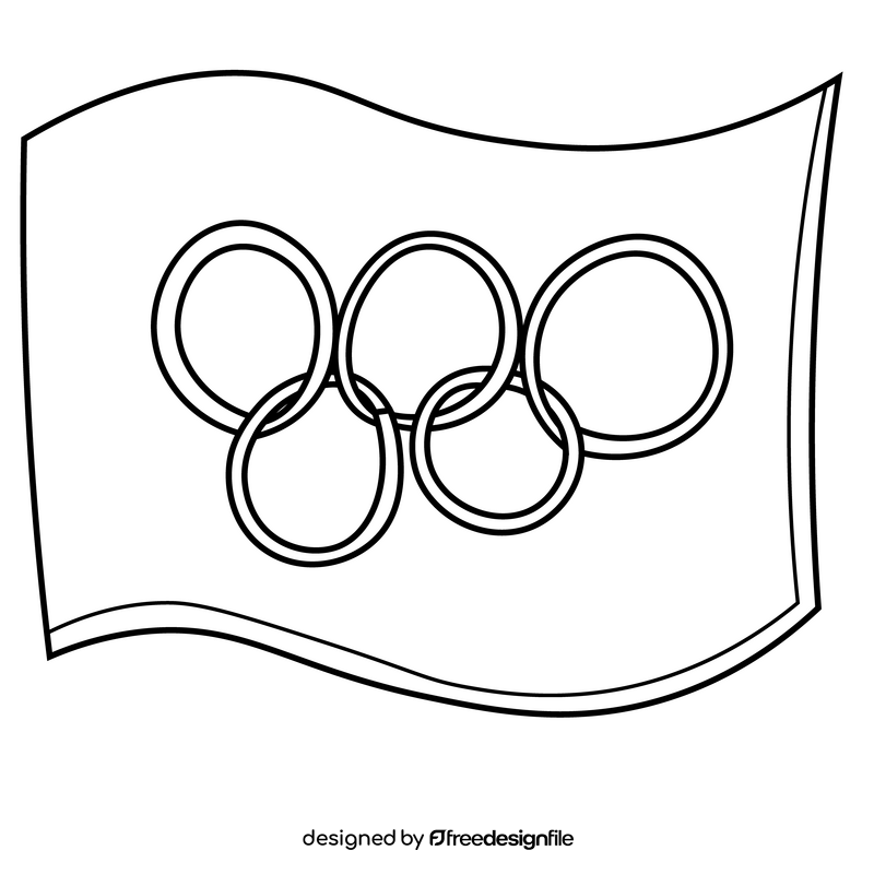 Free olympic flag black and white clipart