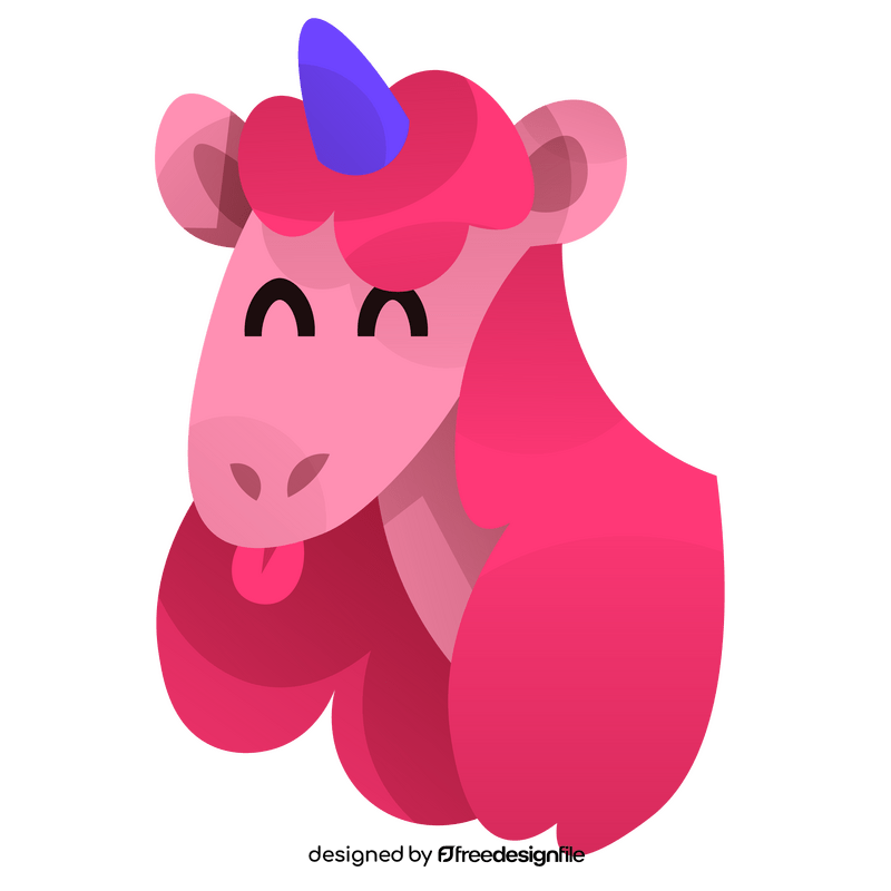 Pink unicorn drawing clipart
