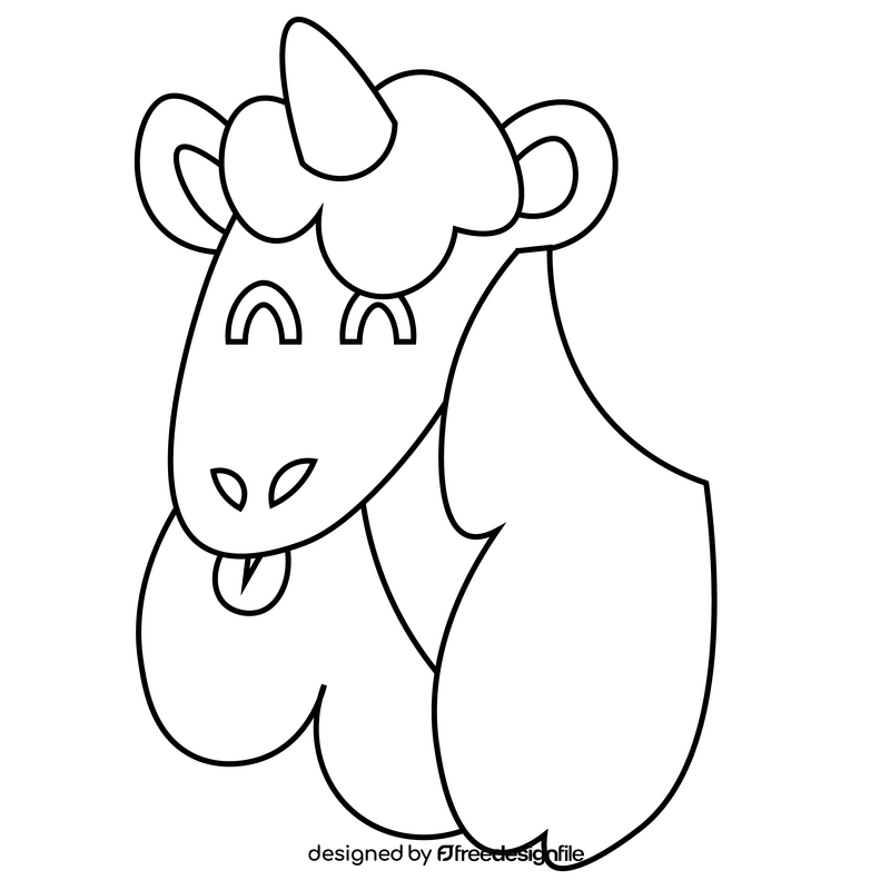 Unicorn drawing black and white clipart