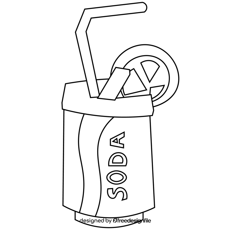 Free soft drink soda black and white clipart
