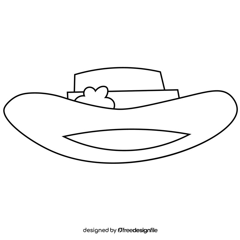 Summer hat illustration black and white clipart