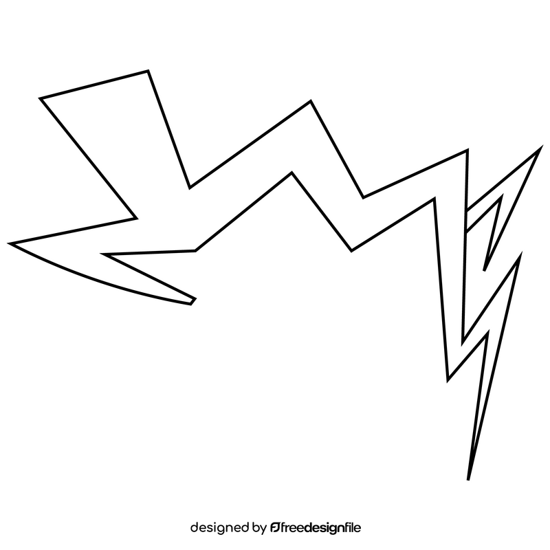 Lightning bolt drawing black and white clipart