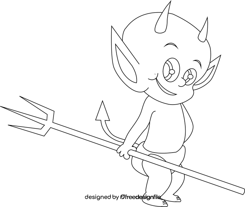Baby devil black and white clipart vector free download