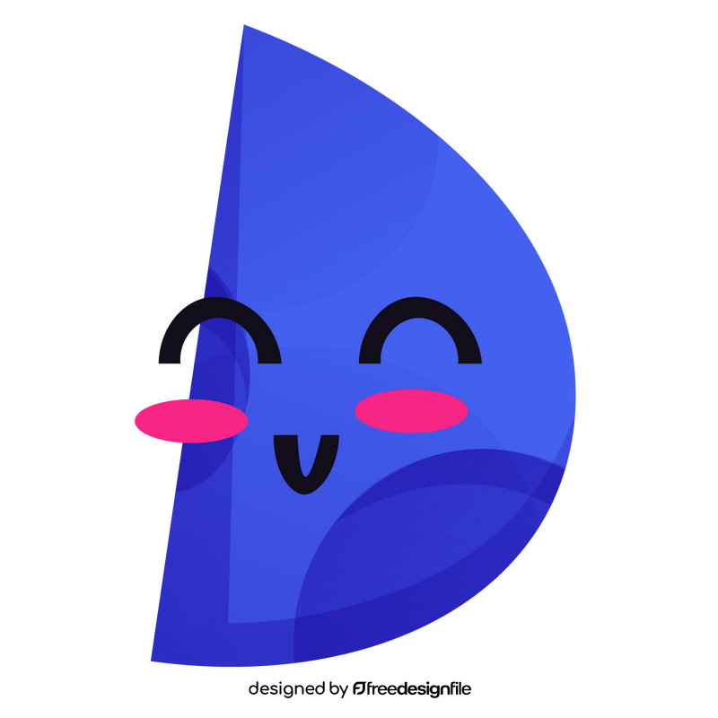 Cartoon moon, shy emoji clipart