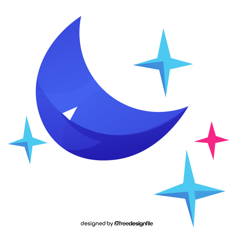 Moon and stars free clipart