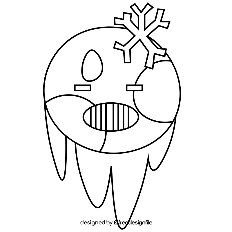 Moon sick illustration black and white clipart