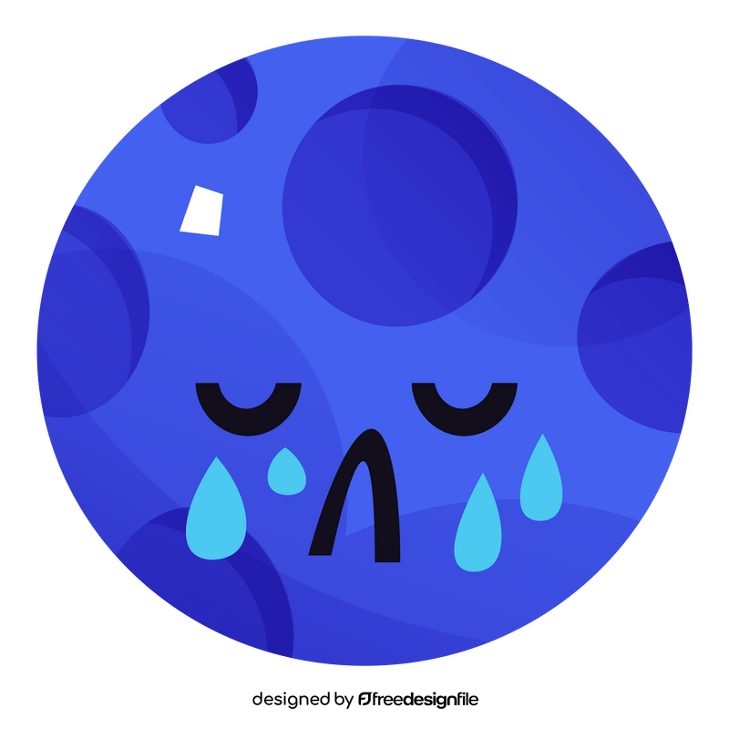 Cartoon crying moon clipart