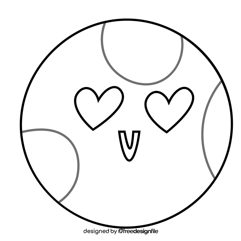 Romantic moon in love black and white clipart