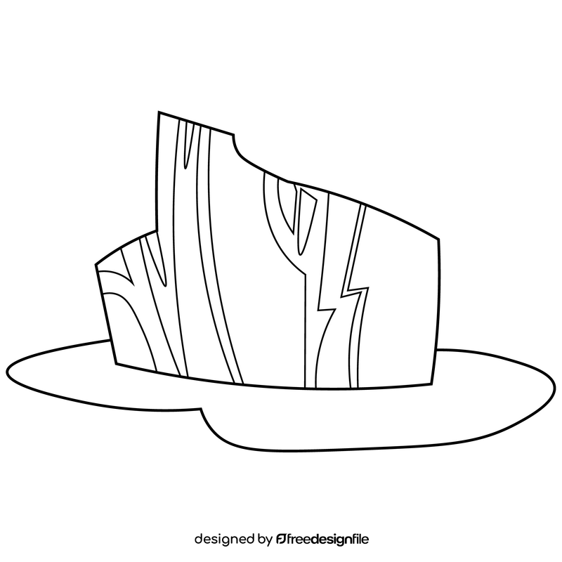 Free iceberg black and white clipart