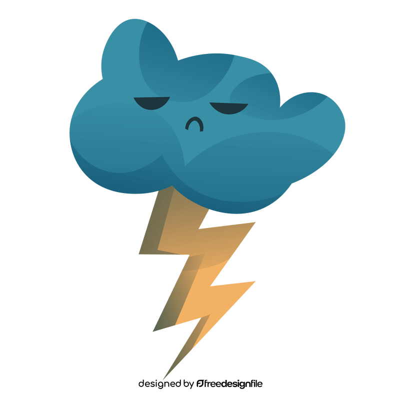 Cartoon thunderstorm, cloud lightning clipart