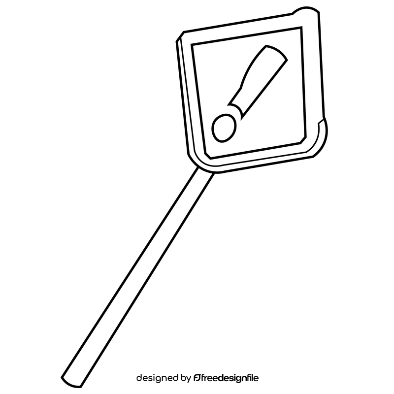 Road danger sign drawing black and white clipart