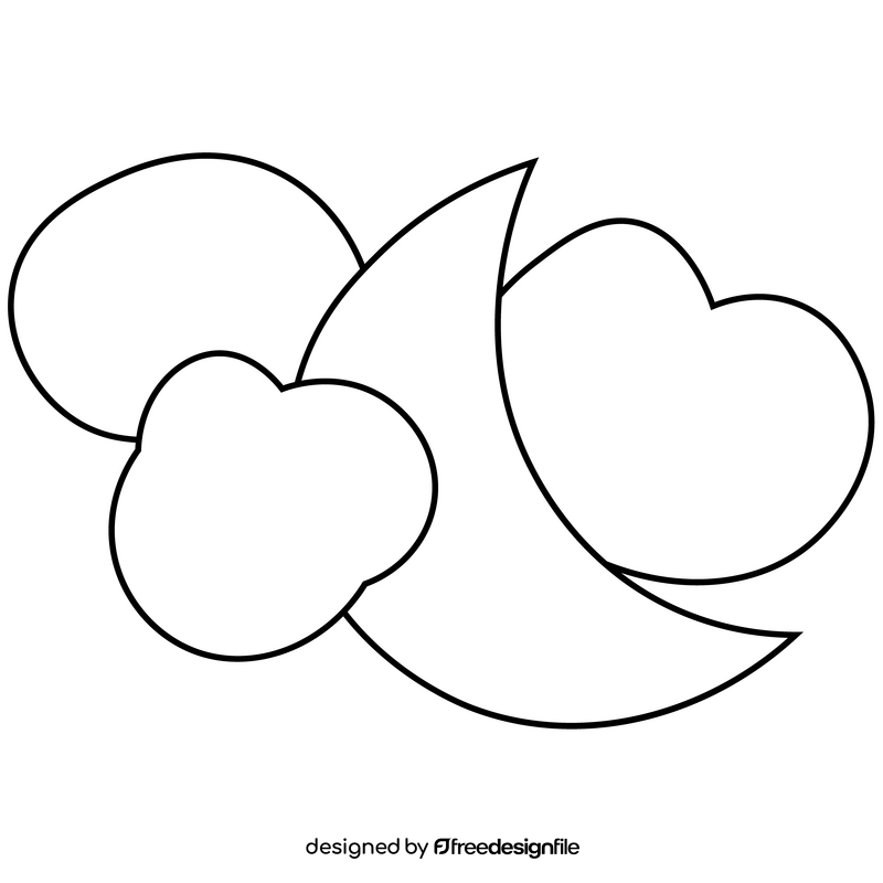 Free cloud moon black and white clipart