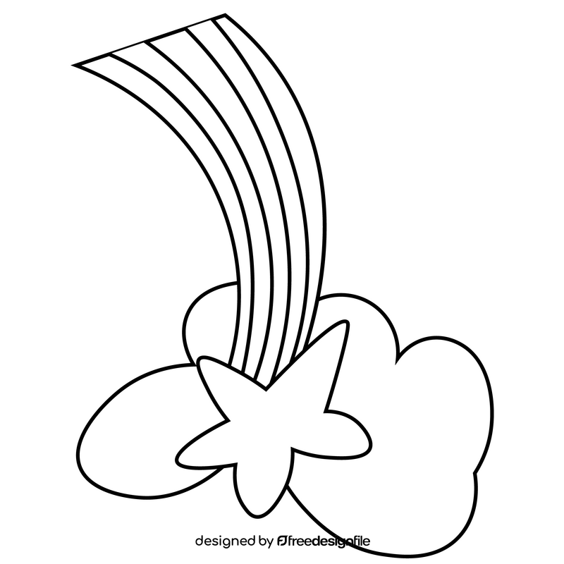 Cloud starfall illustration black and white clipart