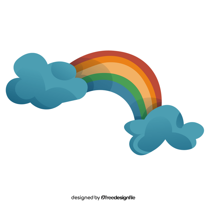Cartoon rainbow cloud clipart