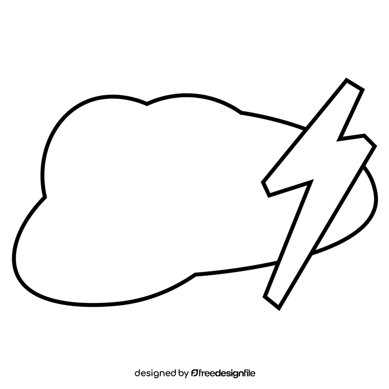 Free thunderstorm black and white clipart