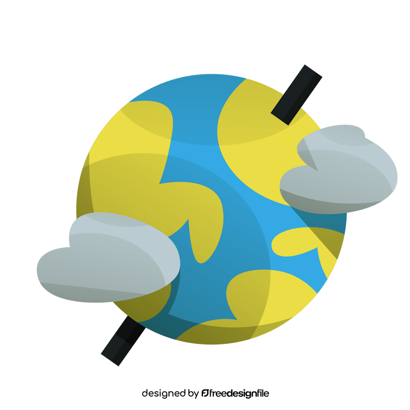 Planet earth with clouds clipart