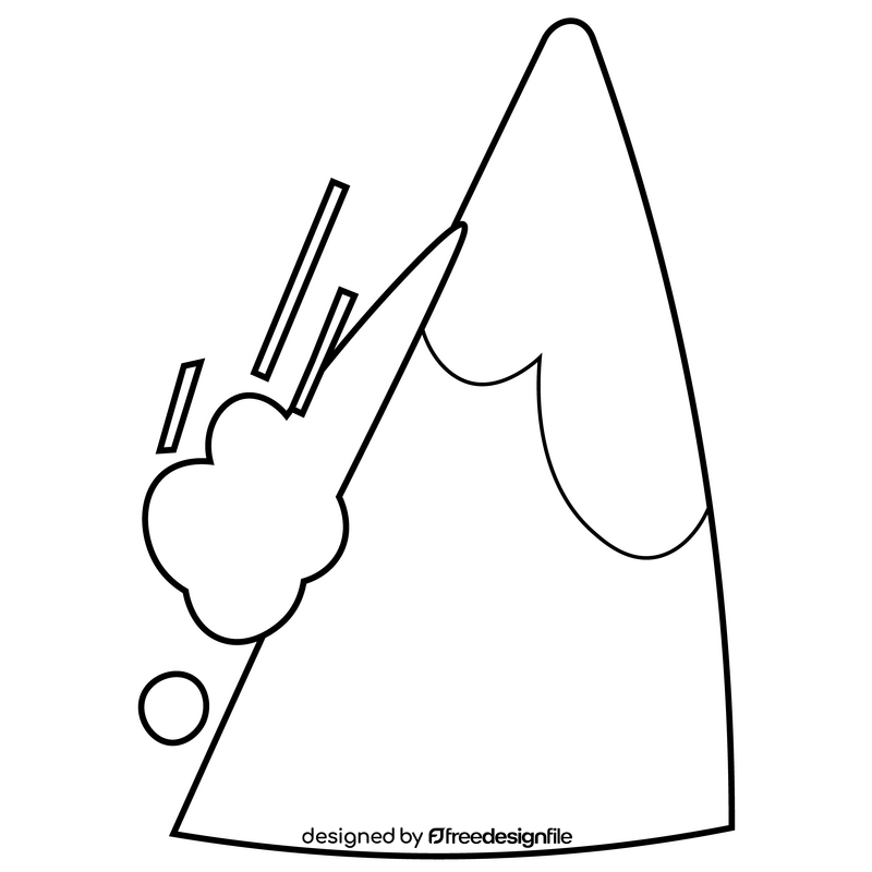 Avalanche high res cartoon black and white clipart