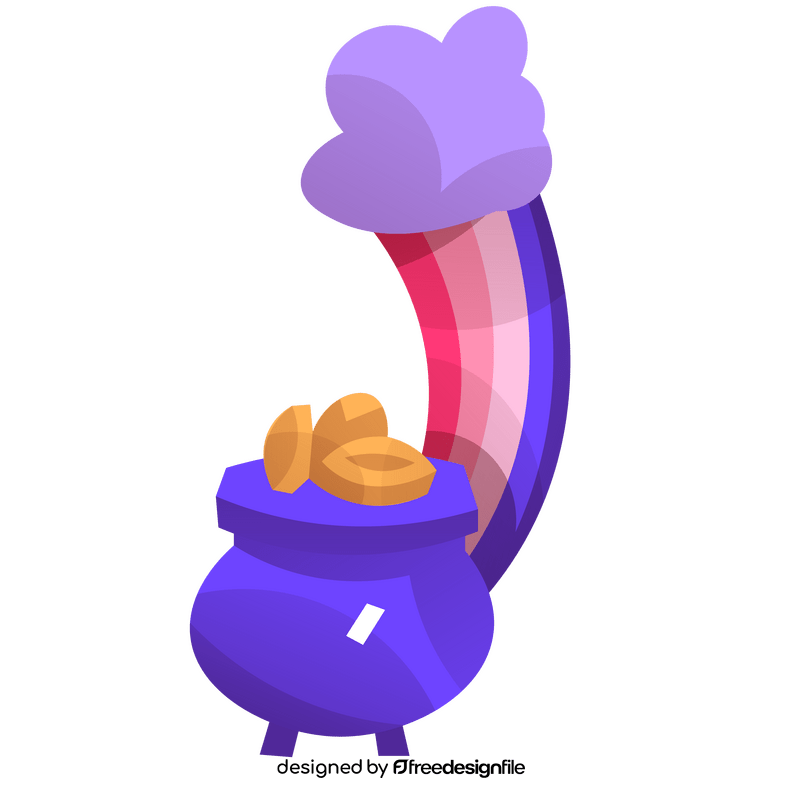Pot of gold with rainbow clipart