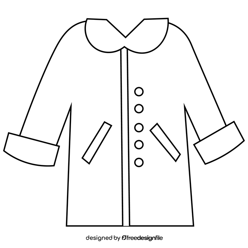 Raincoat drawing black and white clipart