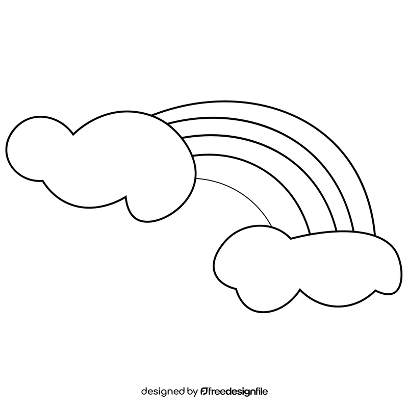 Free rainbow black and white clipart